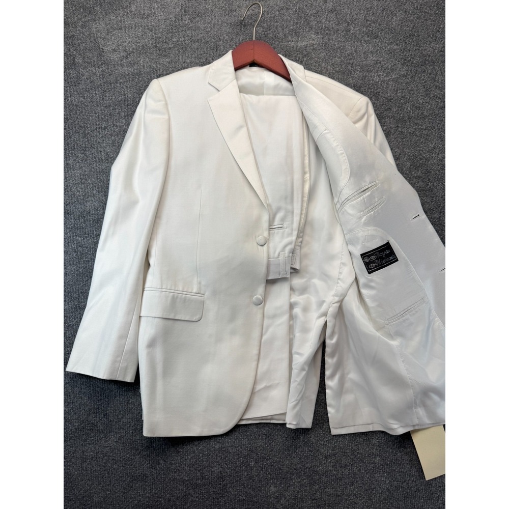 Bryan Michaels Tuxedo Suit 2 Pc White Notch Lapel Super 120s 38R W30 L29 Regular